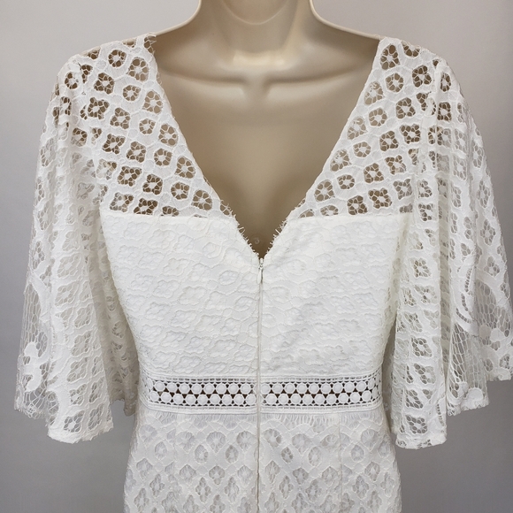 Two Sisters the Label Reyna White Dress midi lace size 4 - Picture 7 of 14